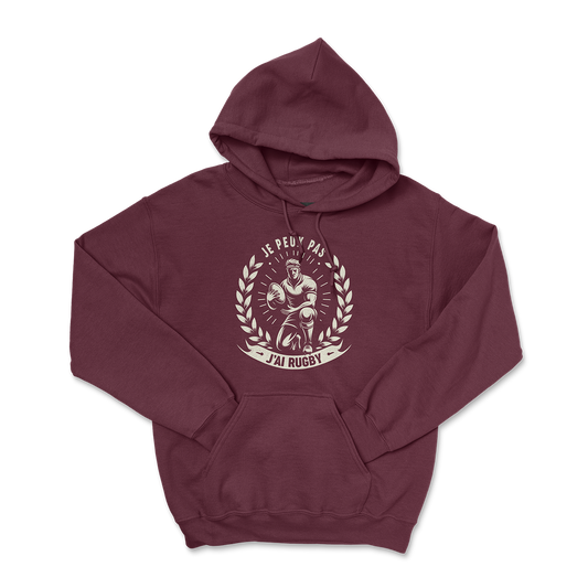 Hoodie "Je Ne Peux Pas, J'ai Rugby"