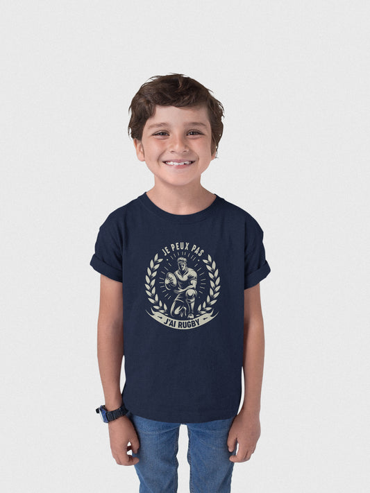 T-shirt enfant Je Peux Pas, J'ai Rugby